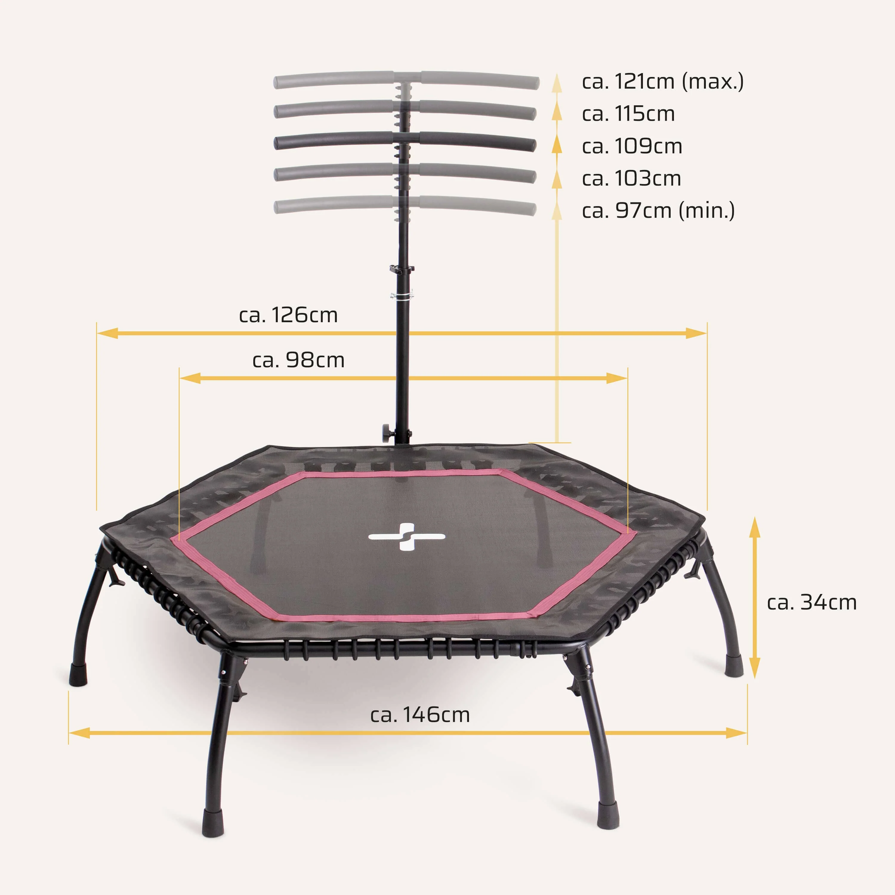Faltbares Fitness Trampolin mit klappbaren Standbeinen - Image 12