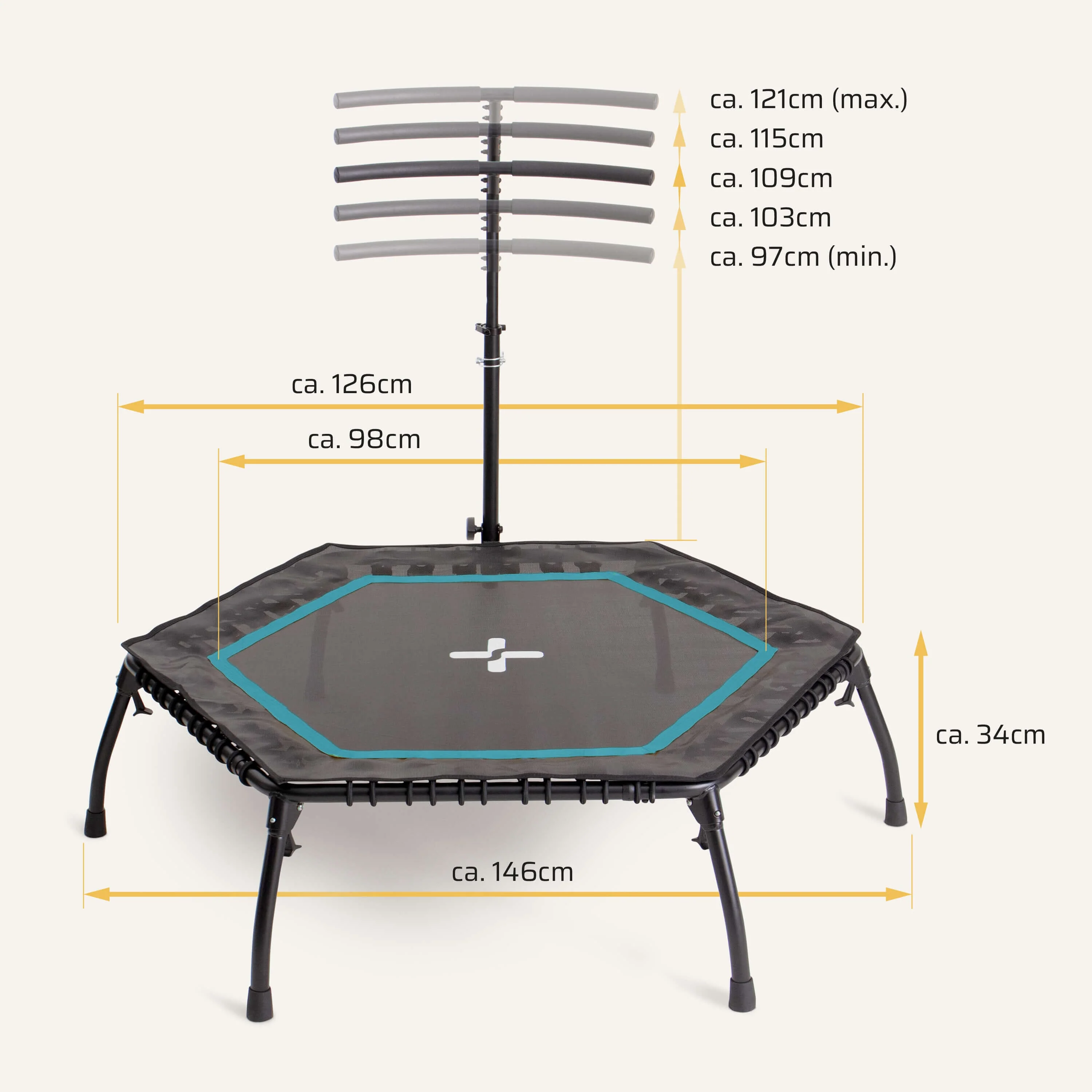 Faltbares Fitness Trampolin mit klappbaren Standbeinen - Image 23