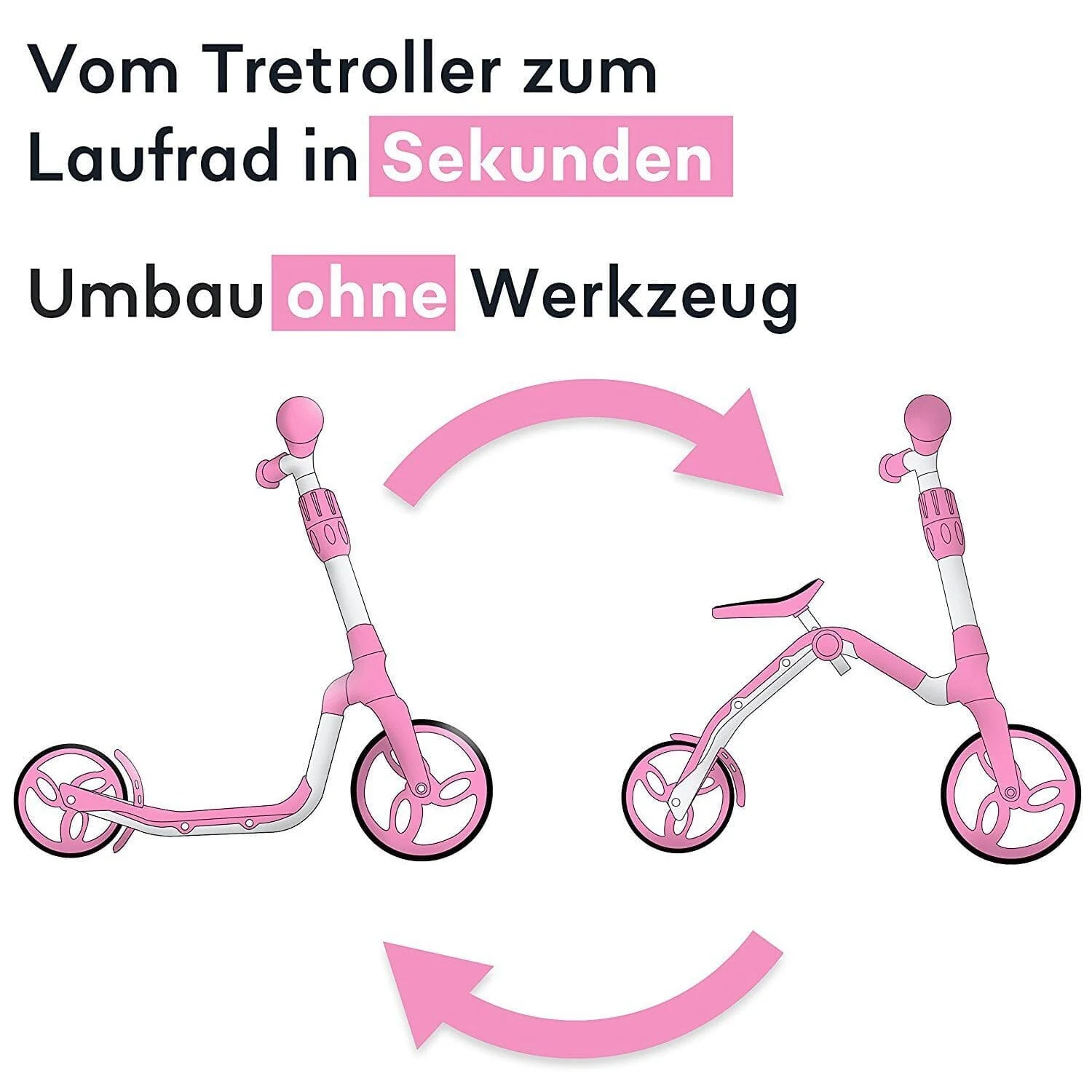 SportPlus 2in1 Kinder Scooter & Laufrad »SP-SC-021-P« - Image 4